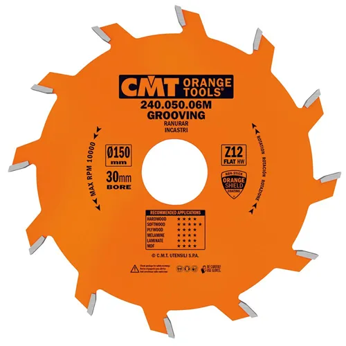 CMT Orange Industrial Horonymaró körfűrészlap - D150x6 d30 Z12 HW