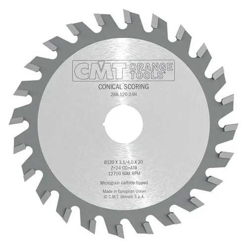 CMT Elővágó körfűrészlap kónikus CNC gépekhez - D215x4,3-5,5 d50 Z42 HM