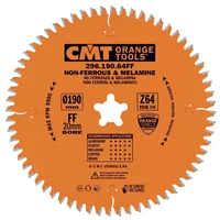 CMT Orange Körfűrészlap lamino-ra, műanyagra és színesfémekre - D190x2,8 d20 Z64 HW Festool