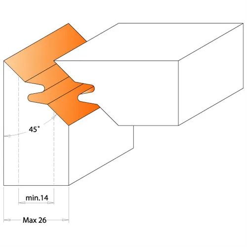 CMT 45° Maró kétfogas szögkötésekre MAN - D140 d40 Z2 ALU