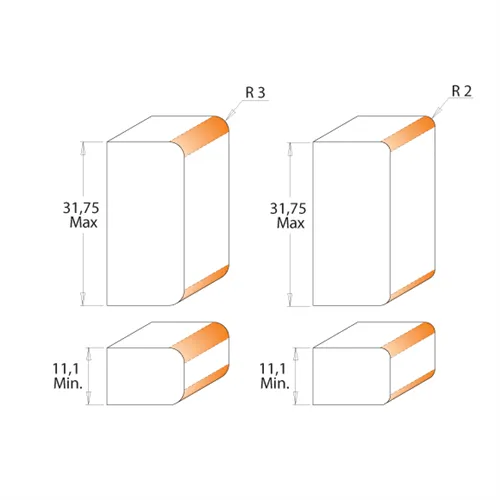 CMT Lekerekítő maró kétoldalas - R2 or R3, I11,1-31,75 S=12 HW