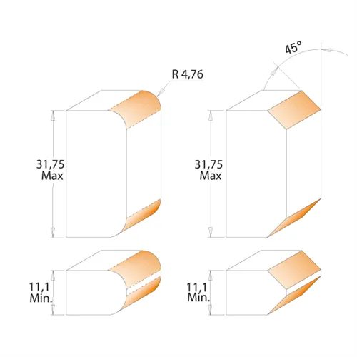 CMT Lekerekítő maró kétoldalas - R4,75 I11,1-31,75 S=12 HW