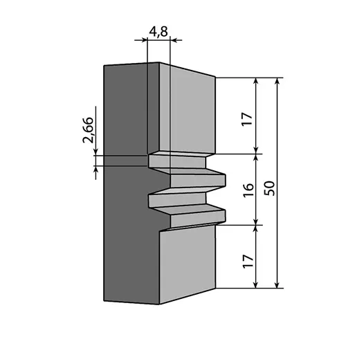 Profil Váltólapka F620 - 50x24x2mm