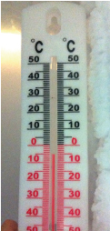 2013-11-26 Titebond ragasztó jégen - hőmérő