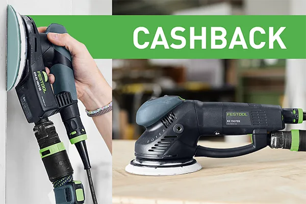 Festool CashBack 2026 tavasz – Pénzvisszatérítés csiszológép vásárlása után